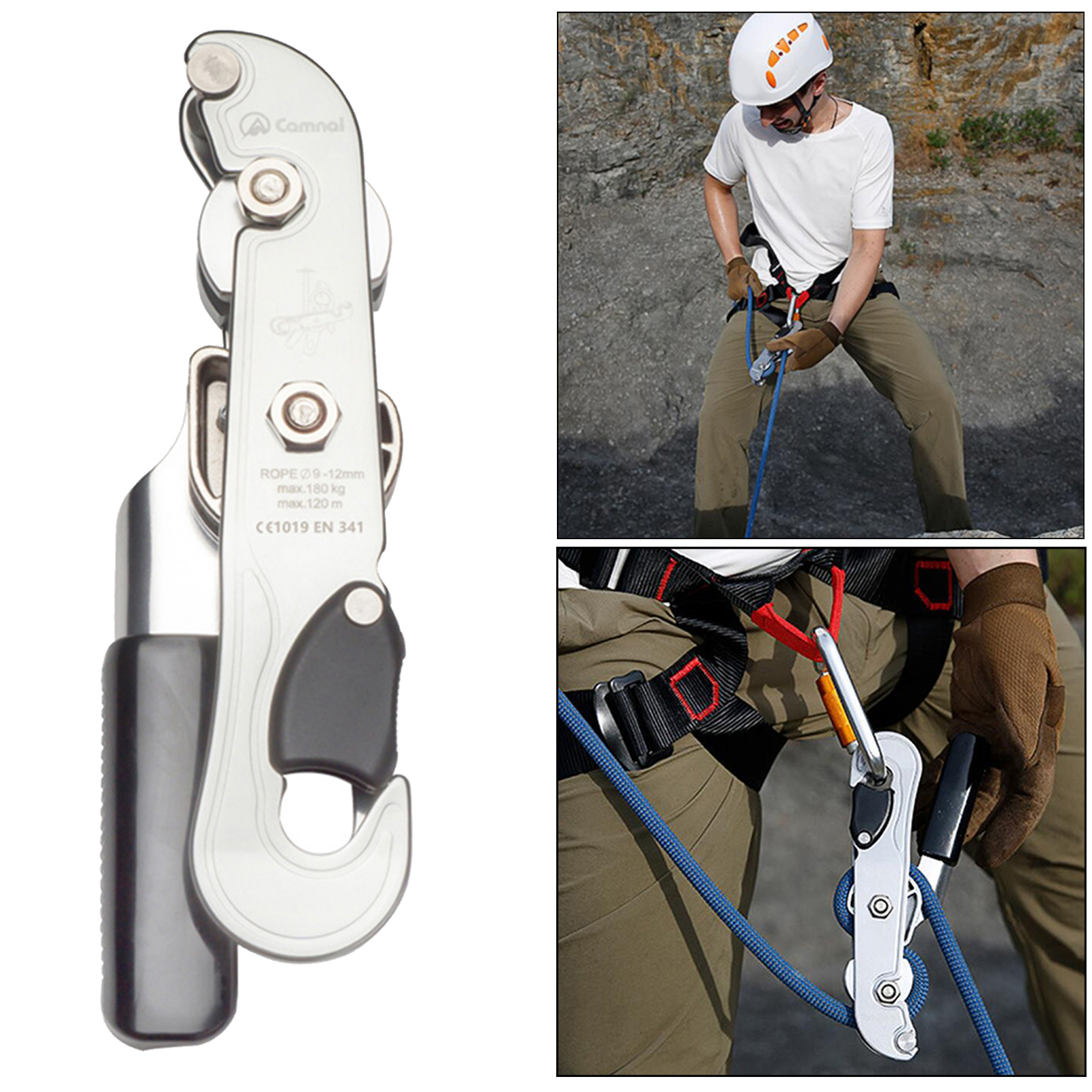 Nax Stop Single Brake Descender Assisted Climbing Rope Access Self-Braking. 