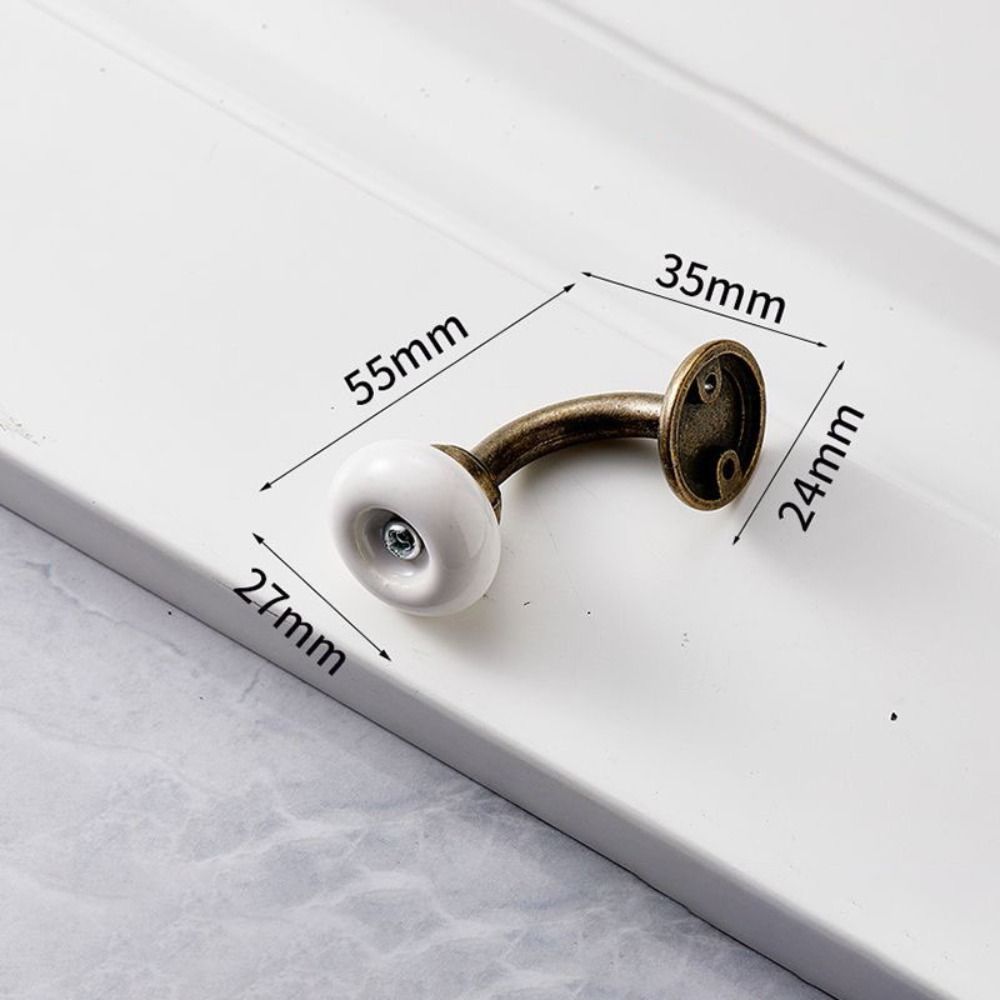 Decoration Zinc Alloy Ceramic Coat Hook Easy To Install Multiple Colors Retro Wall Hook Double Hole Punching Bathroom Coat Hanger Bathroom