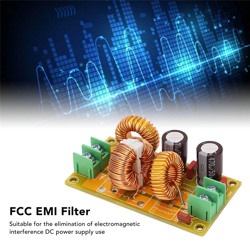 4A DC LC Filter FCC Car Audio High Frequency Filtering Low Pass Passive Electromagnetic Interference Filter Easy to Use. 