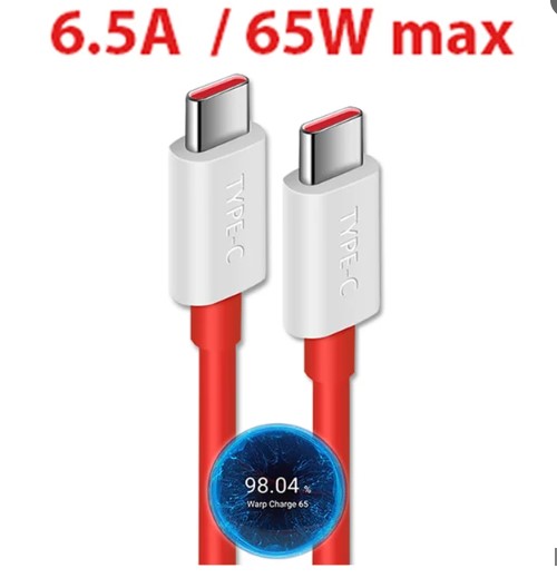 6.5A 65W fast charging cable USB PD USB C for Oneplus 8T Oneplus 9 8r 8 7 Warp Charge for Type-C interface phone charging cable