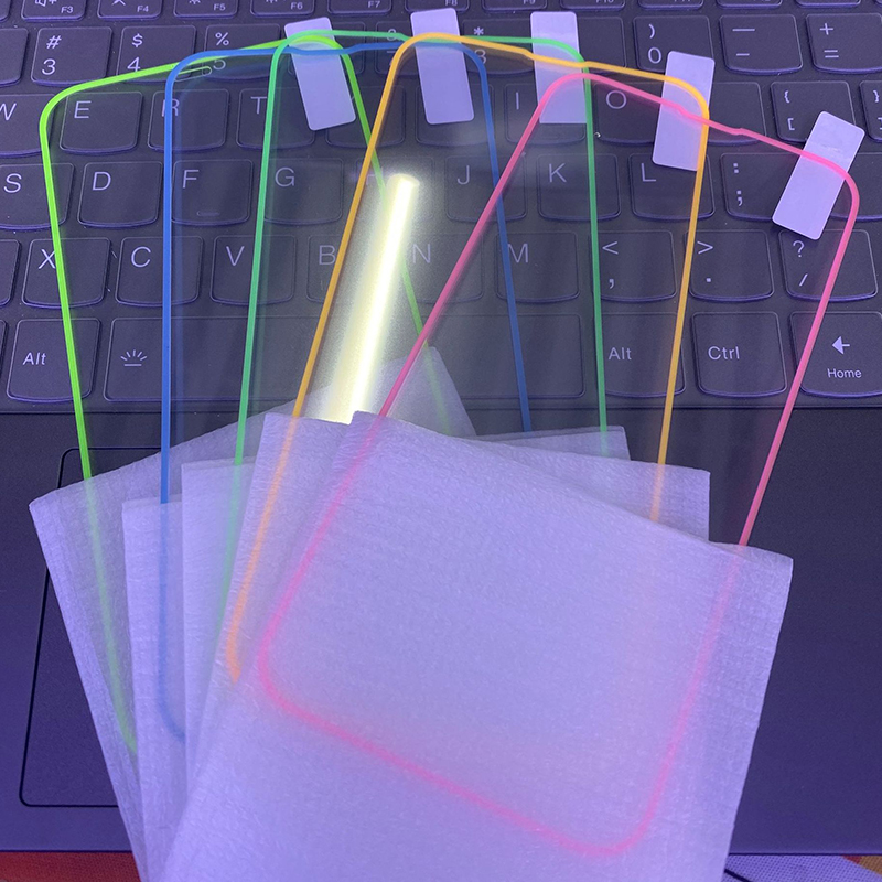 Luminous Screen Protector 3 Pieces Luminous 7 SE R X 8 1 XS X13 Min for iPhone 15 Pro Max 14 Plus i 12 1 Tempered Glass Color Film. 