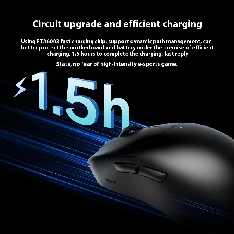 RAWM ES21 PRO Wireless Mouse Tri-mode Lightweight PAW3950 Nordic52840 Speed Wireless 8K 600mAh Long-endurance Customized Mouse. 