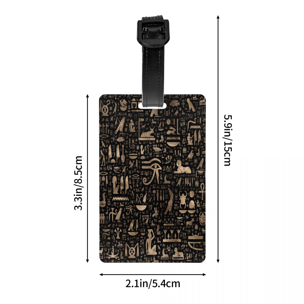 Custom Ancient Egyptian Hieroglyphs Luggage Tag With Name Card Egypt Symbol Privacy Cover ID Label for Travel Bag Suitcase. 