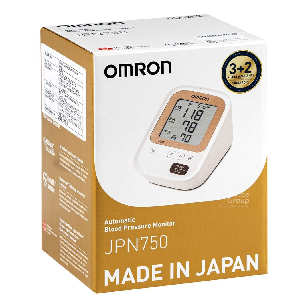 Japan Made Omron Latest JPN 750 Automatic Blood Pressure Monitor with BP Level Indicator, 100 Measurements in Memory | 5-Year Global Brand Warranty by Omron/Tronzz. 