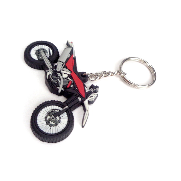 BIKE PVC Keychain Key ring -Red Rubber
