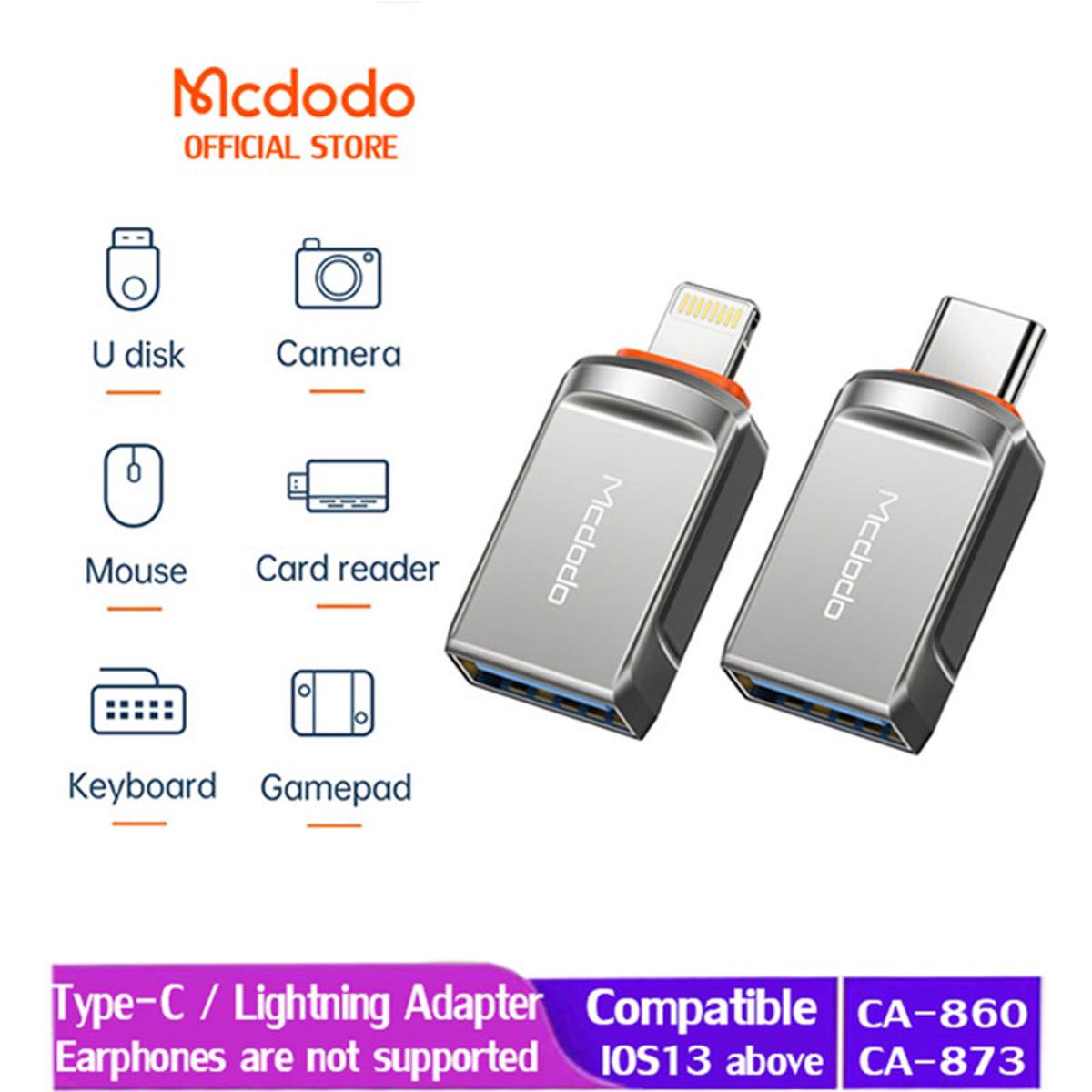 Mcdodo OTG-860/873 USB 3.0 Camera Adapter OTG Cable Compatible with Type C/ iP iOS 13 or Above