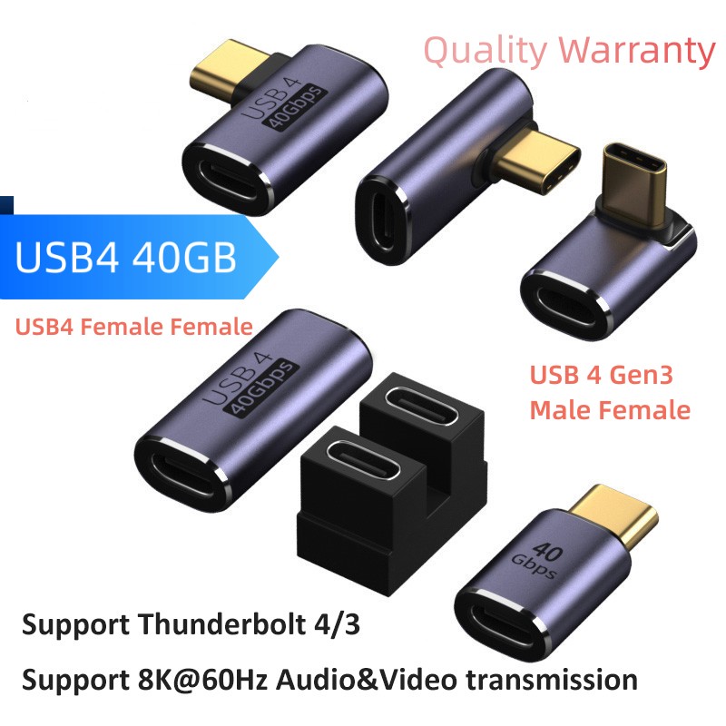 Multiple USB C F Adapter L Shape Angle Elbow Adapter USB C Female Type C Male 40Gbps Speed Data Adapter Converter Thunderbolt. 