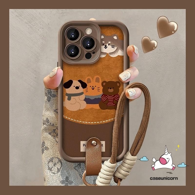 For Infinix Hot 30i 11 40i 12 10 20 8 30 9 Play Smart 7 8 5 Pro Plus 8HD Note 12 G96 40 30 Pro Tecno Spark 20C Go 20 10 Pro 10C Camon 20 Pro Cartoon Cute Rabbit Puppy Bracelet Case