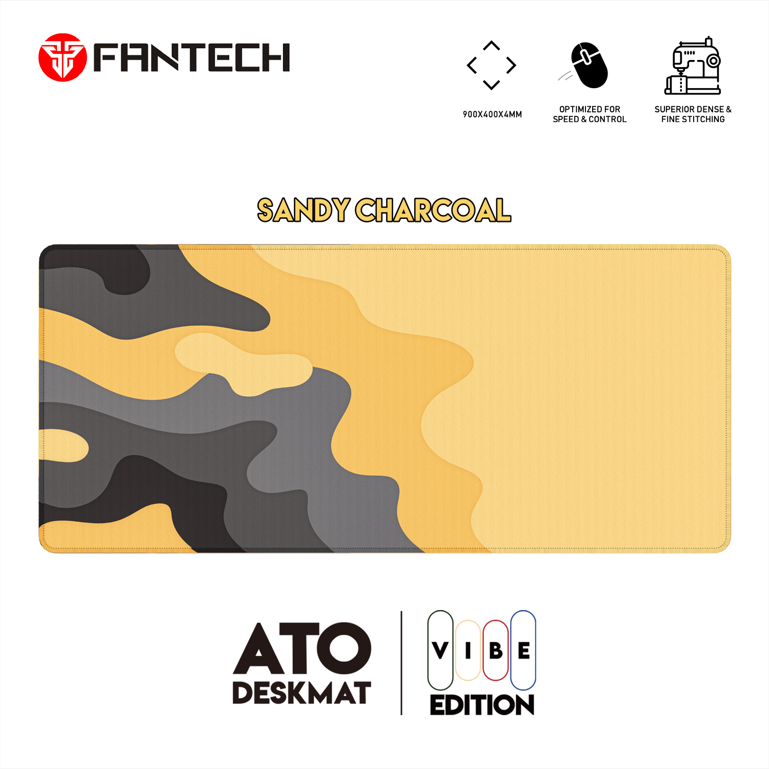 FANTECH ATO MP905 VIBE EDITION DESK MAT Durable Edge Stitching Water Proof Silky Smooth Surface Anti-slip base Size 900x400x4mm Various Design Mousepad For Gaming Gamers. 