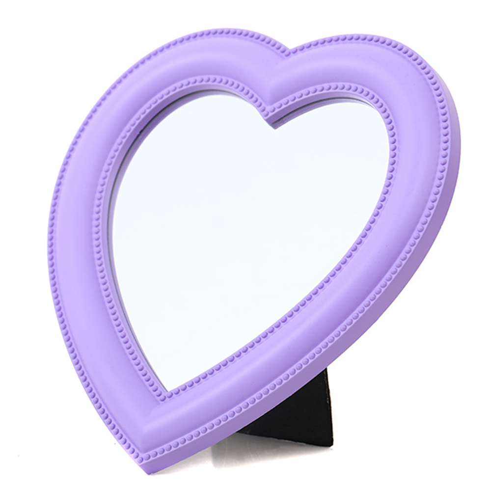 FORIDE Love Mirror Desktop Makeup Mirror Wall Mounted Dual-Use Vanity Mirror Girl Room Wall Decor Heart-Shaped Mirror(Pink S). 