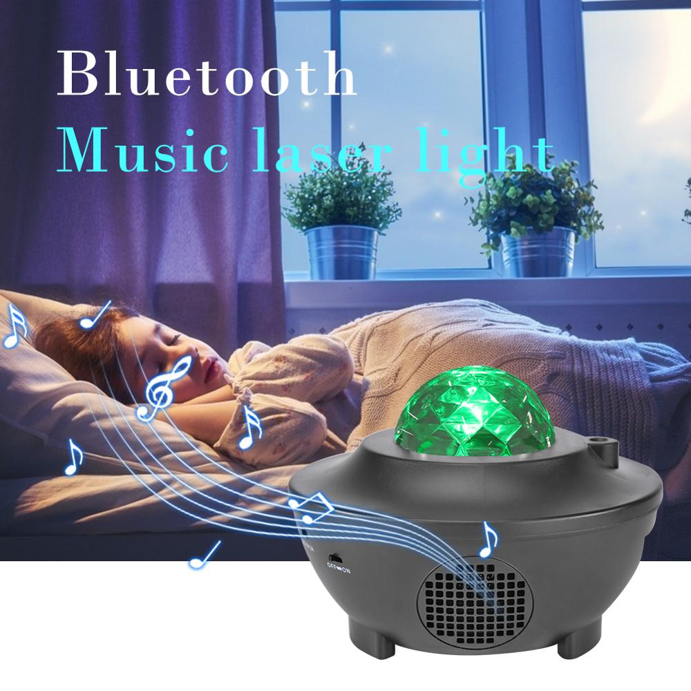 LED Star Projector Night Light Galaxy Starry Night Lamp Ocean Wave Projector With Music Speaker Remote Control. 