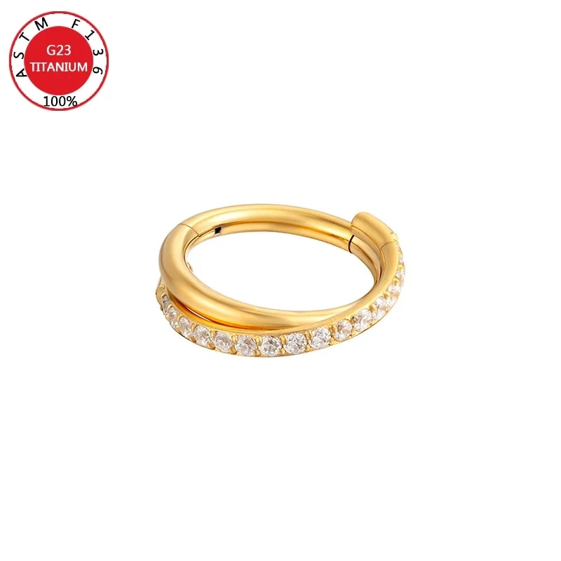 G23 Titanium Nose Rings Piercings High Quality Zircon Stone Hight Segment Open Small Septum Piercing Earrings Helix Body Jewelry. 