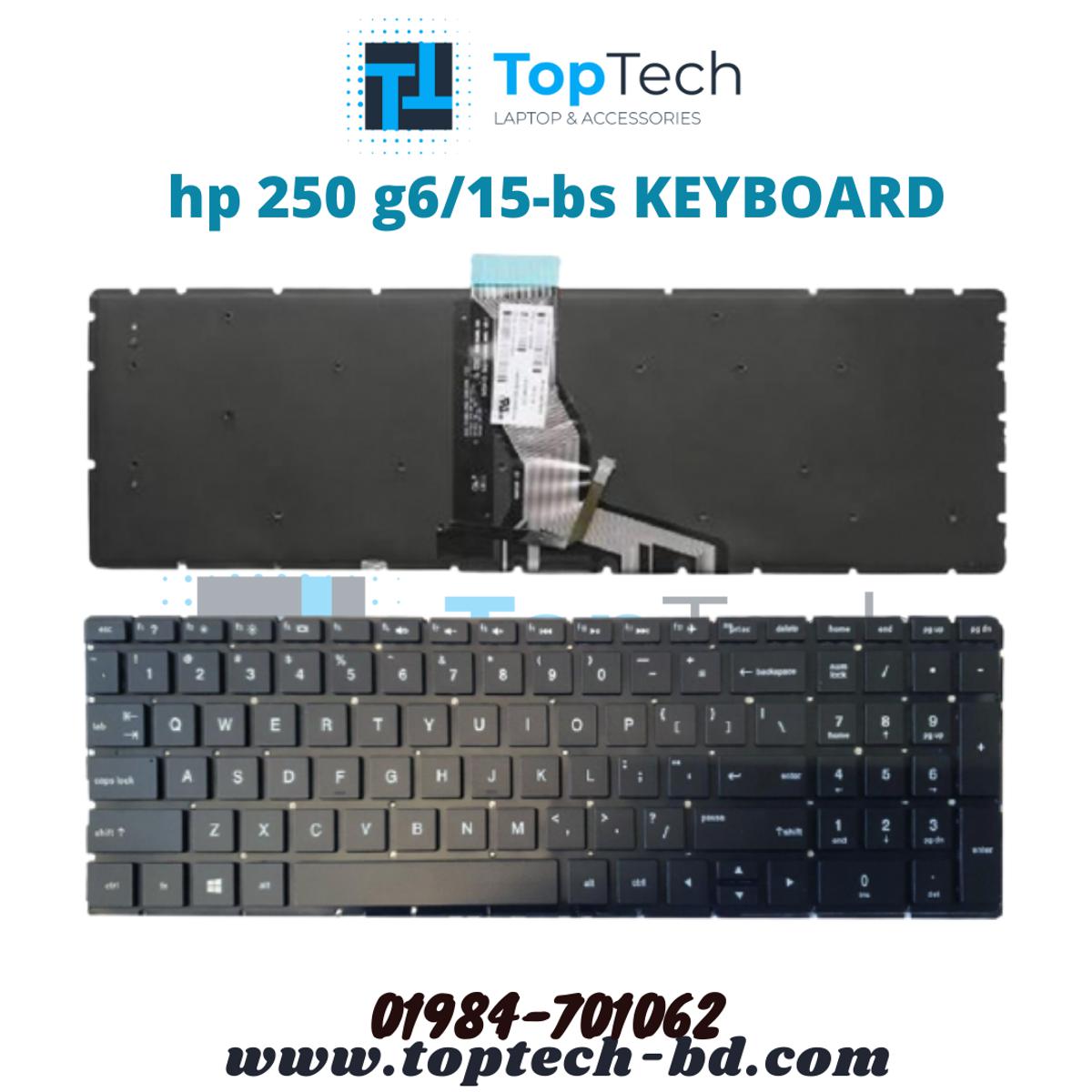 HP-15-BS009CA-BS017CA-BS028CA-BS028CL-BS028CL-25555-255-G6-256-SERIies Keyboard HP 250 G6, 2555 G6, 2558 G6, 255 G6, 255 G6 , 15 -ss with backlight (US)
