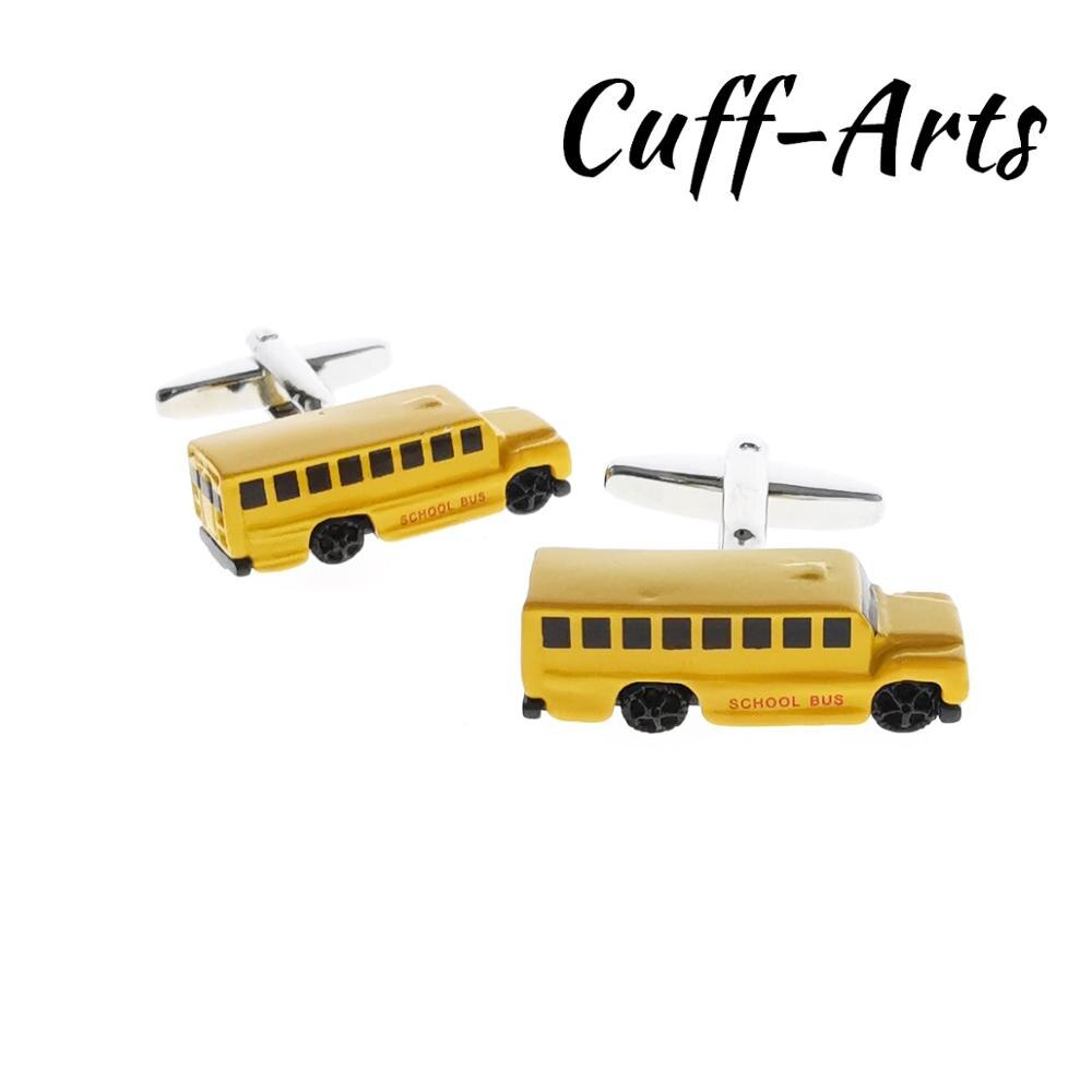 【happy one】Mens Cufflinks School Bus  Cufflinks Gifts for Men Gemelos Les Boutons De by Cuffarts C10551. 