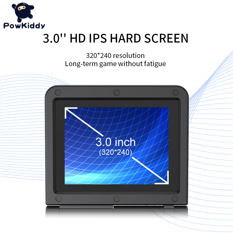 POWKIDDY v90 Black Version 3-Inch IPS Screen Flip Handheld Console Open System Game Console 16 s PS1 Children's gifts. 