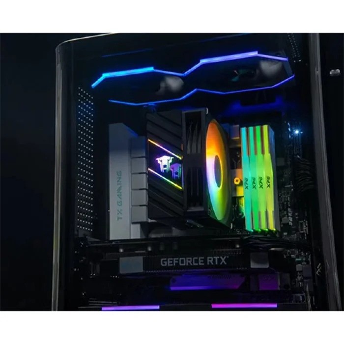 JUNGLE LEOPARD K400 CPU Cooler 4 Heat Pipes 120mm CPU Fan 4PIN PWM Color LED Top Cover Infinity Mirror Design Black And White. 