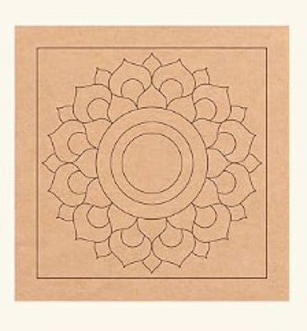 Mandala Round Cut Out 1 pic Marked Wooden MDF Boards Art and Craft Painting Cutout DIY Work Work Home, Decor Artistic (8x8  Inch). 