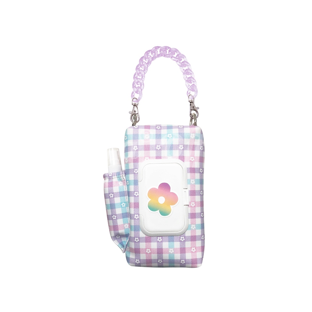 3-in1 TISSUE POUCH Dry TISSUE Lid Wet TISSUE SANITIZER SHIFRA Unique Chain PATTERN Image. 