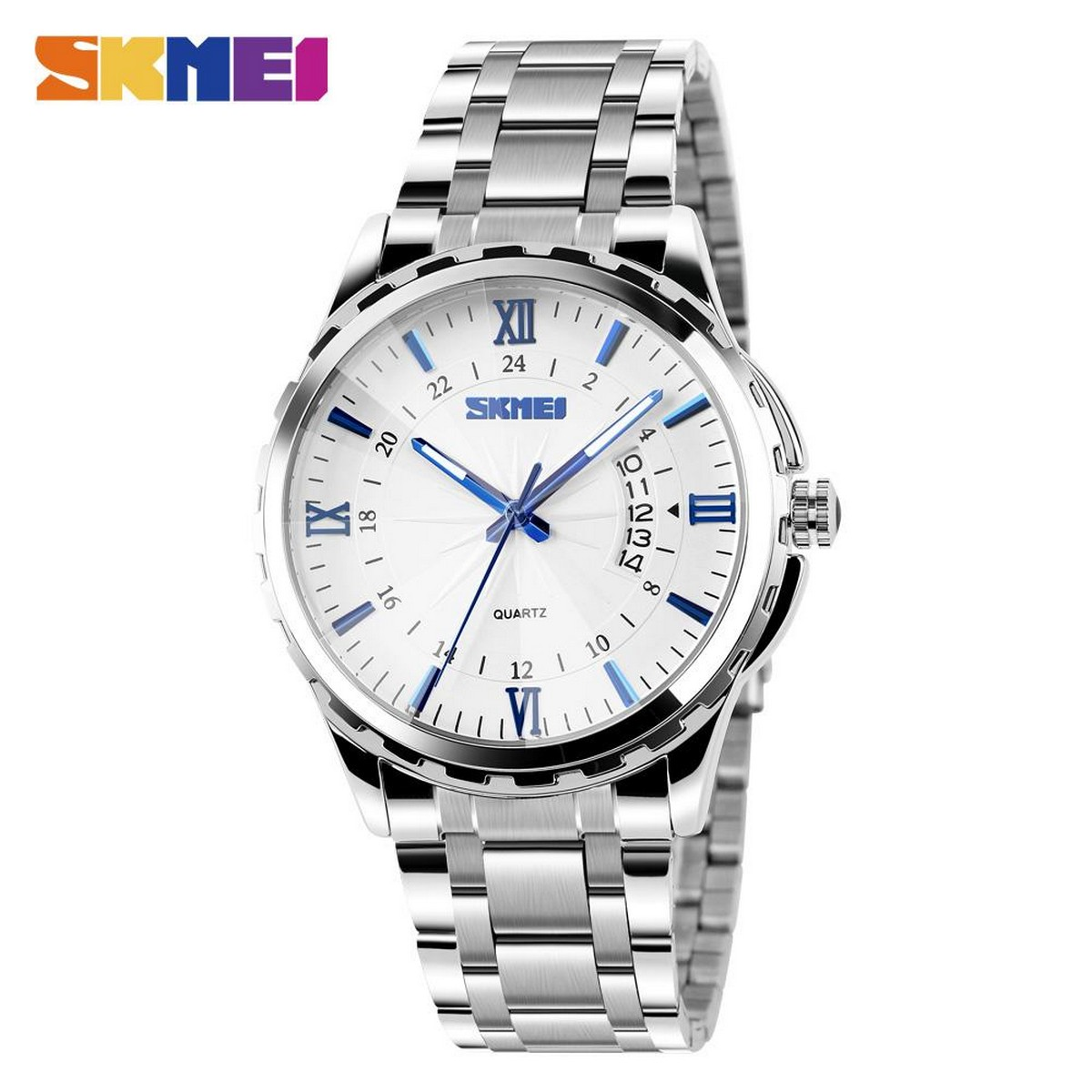 Skmei business fashion quartz stainless steel waterproof casual