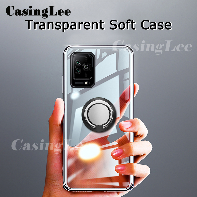 Skinlee Phone Case Xiaomi Black Shark5 Ring Holder Cover Ultra Thin Transparent Car Navigation Holder Silicone Clear Cases for Xiaomi Black Shark 5 Back Cover