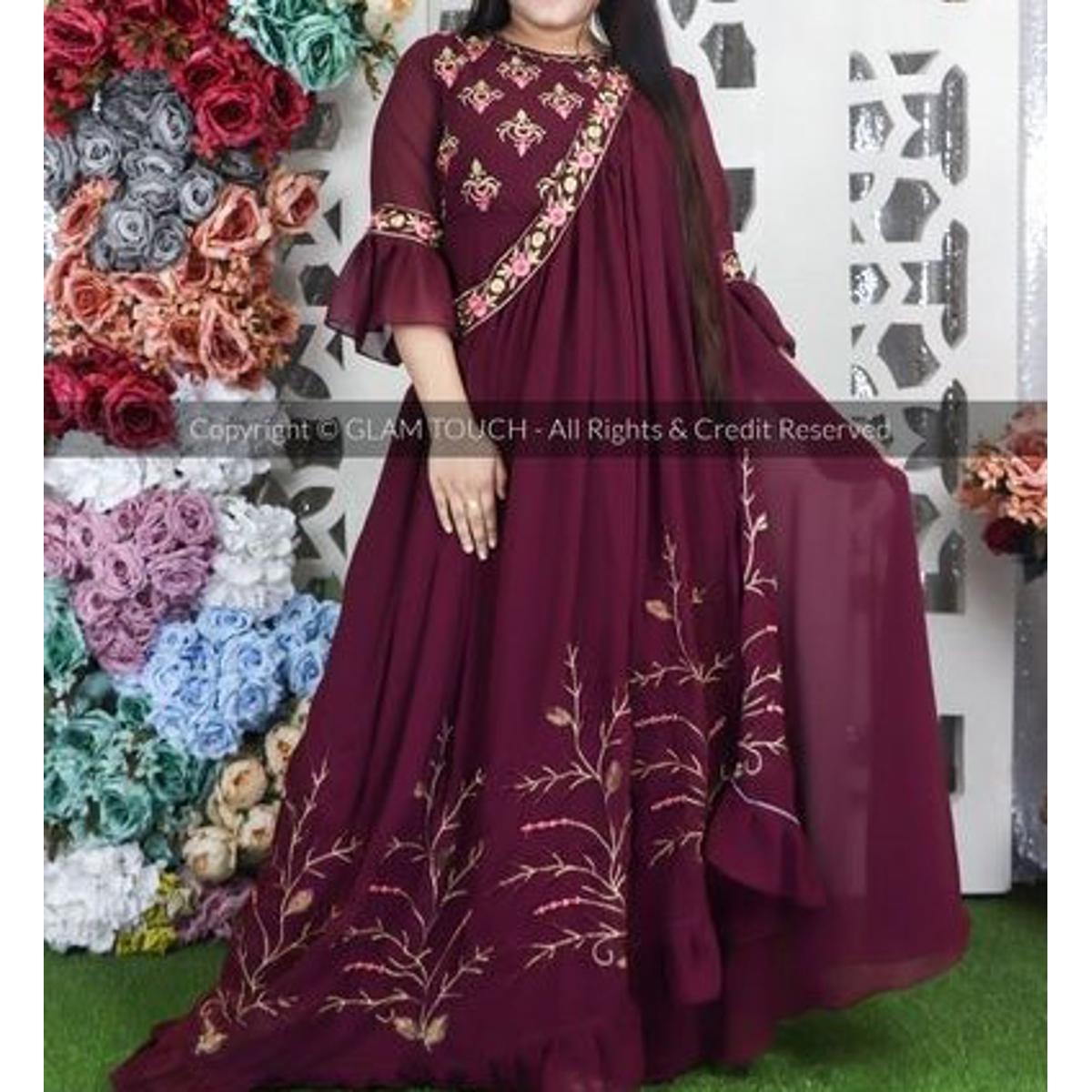 Eid collection Indian Unstitched Georgette Gown Party dress for women Daraz .bd