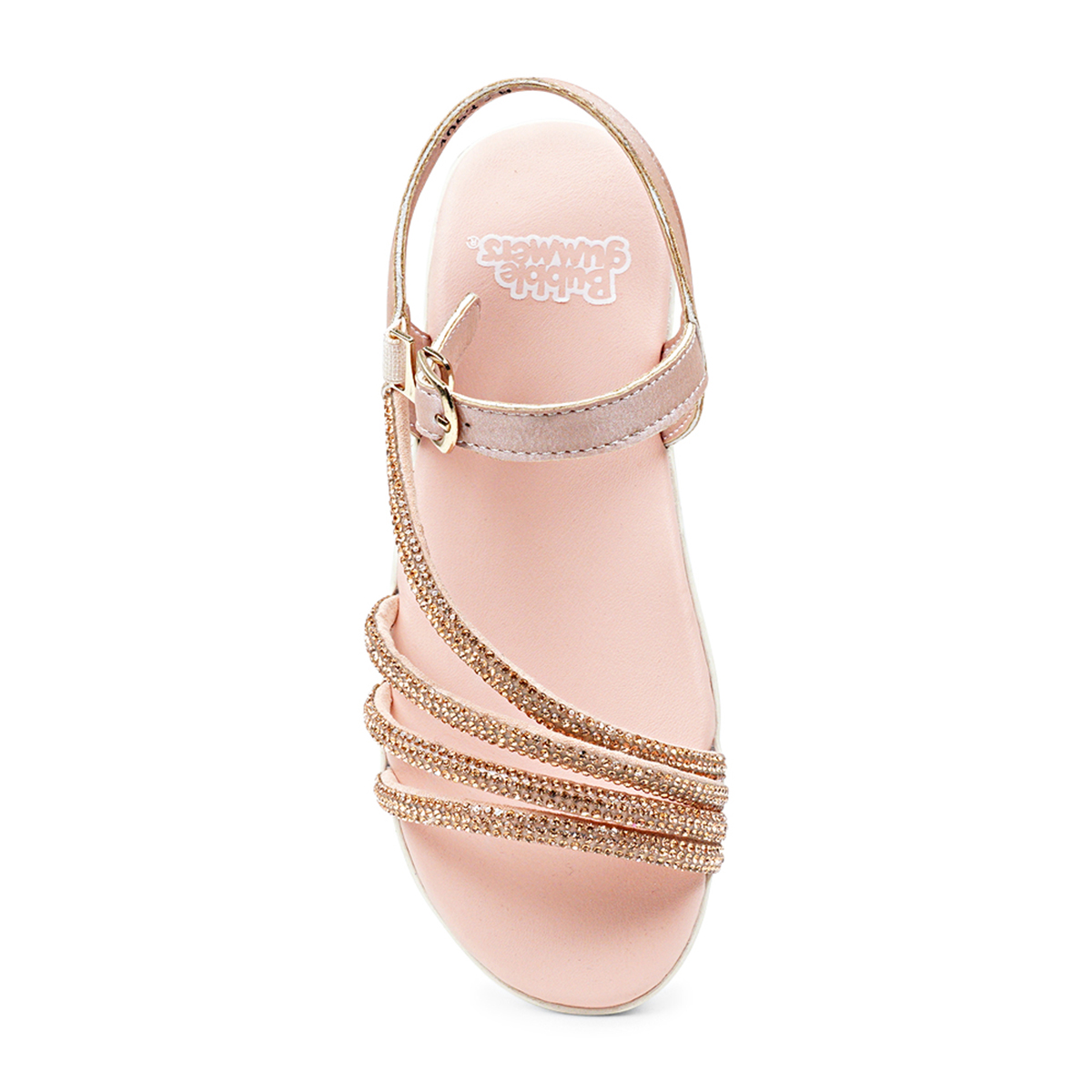 BubbleGummers SILVIA Shinny Belt Sandal for Little Girls. 