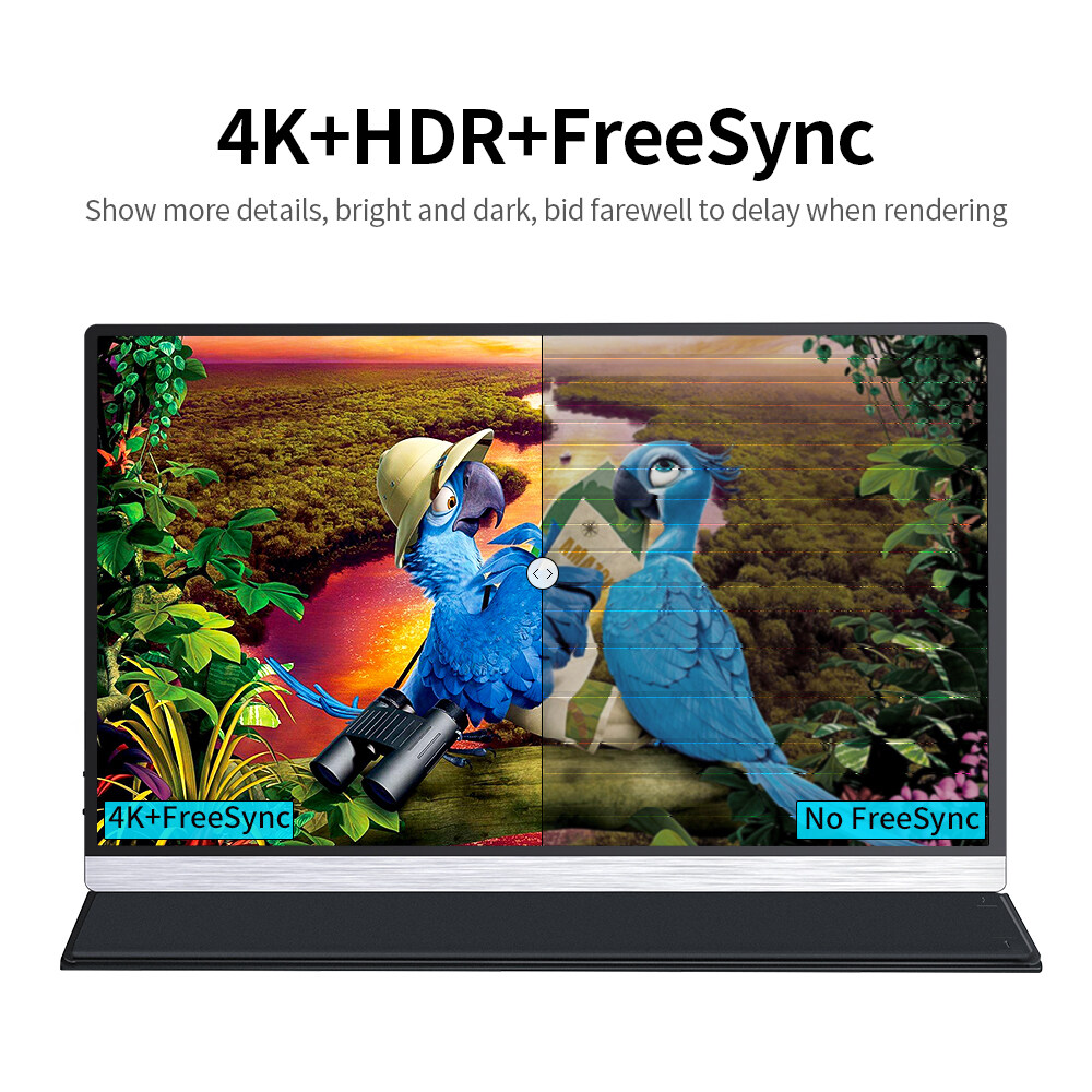 T-bao T15-4K 15.6'' Portable Monitor with 4K Resolution Support Screen Expansion Replacement for Switch/PS4/PC/Laptop US Plug. 