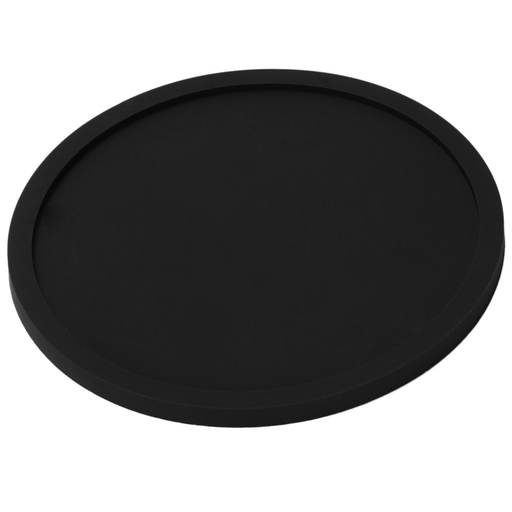 Silicone Black Drink Coasters Set of 16 Non-slip Round Soft Sleek and Durable Easy to Clean Black. 