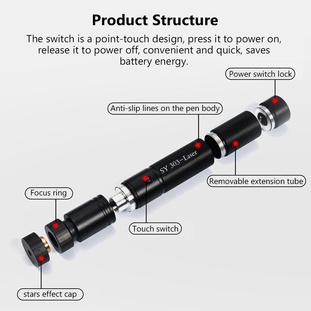 【2023】 Distress signal lamp Powerful visible 5000m 532nm Green 650nm Red Sight Military pointer Powerful Adjustable Focus pen Head. 