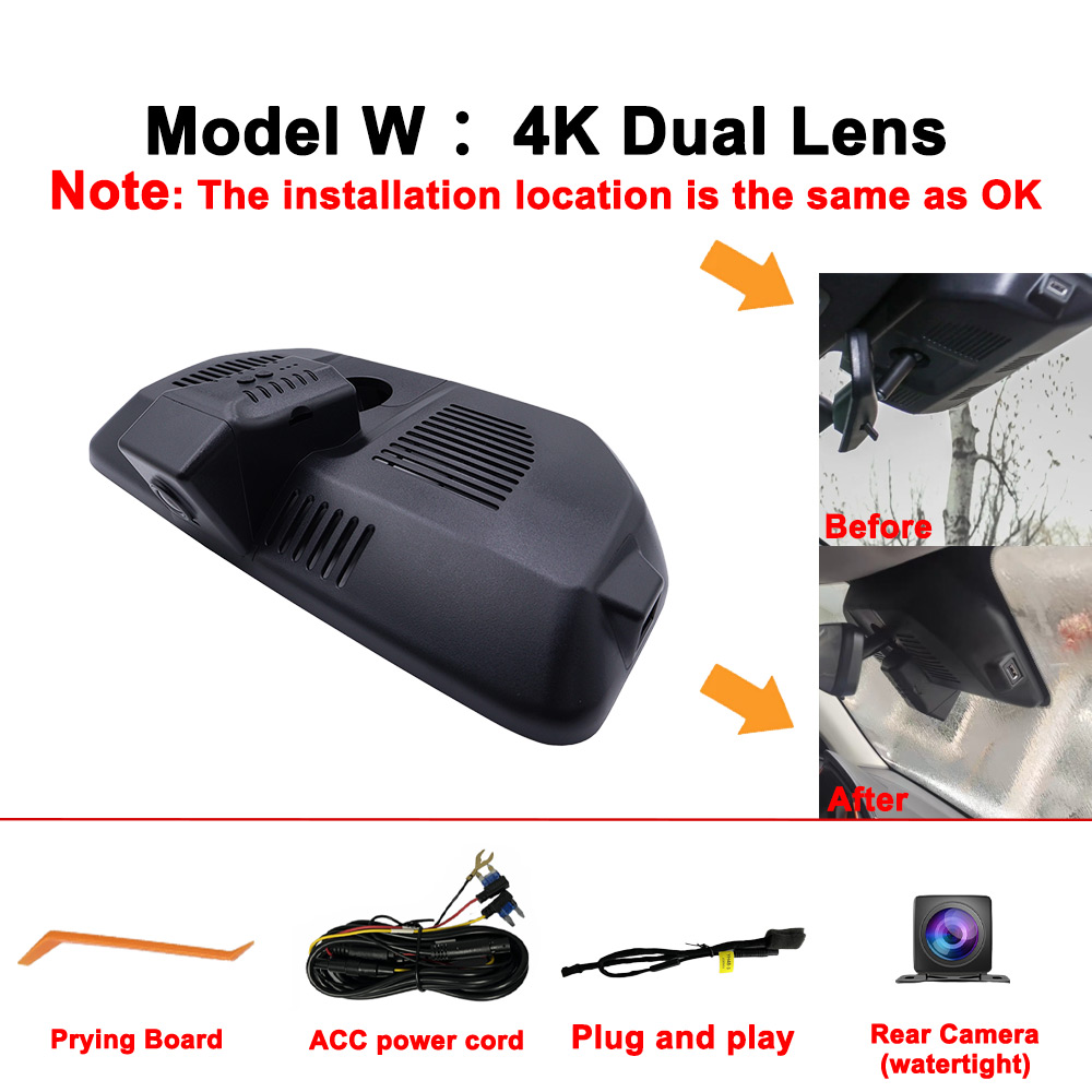 For Haval Jolion GWM Front and Rear 4K Dash Cam for Car Camera Recorder Dashcam WIFI Car Dvr Recording Devices Accessories. 