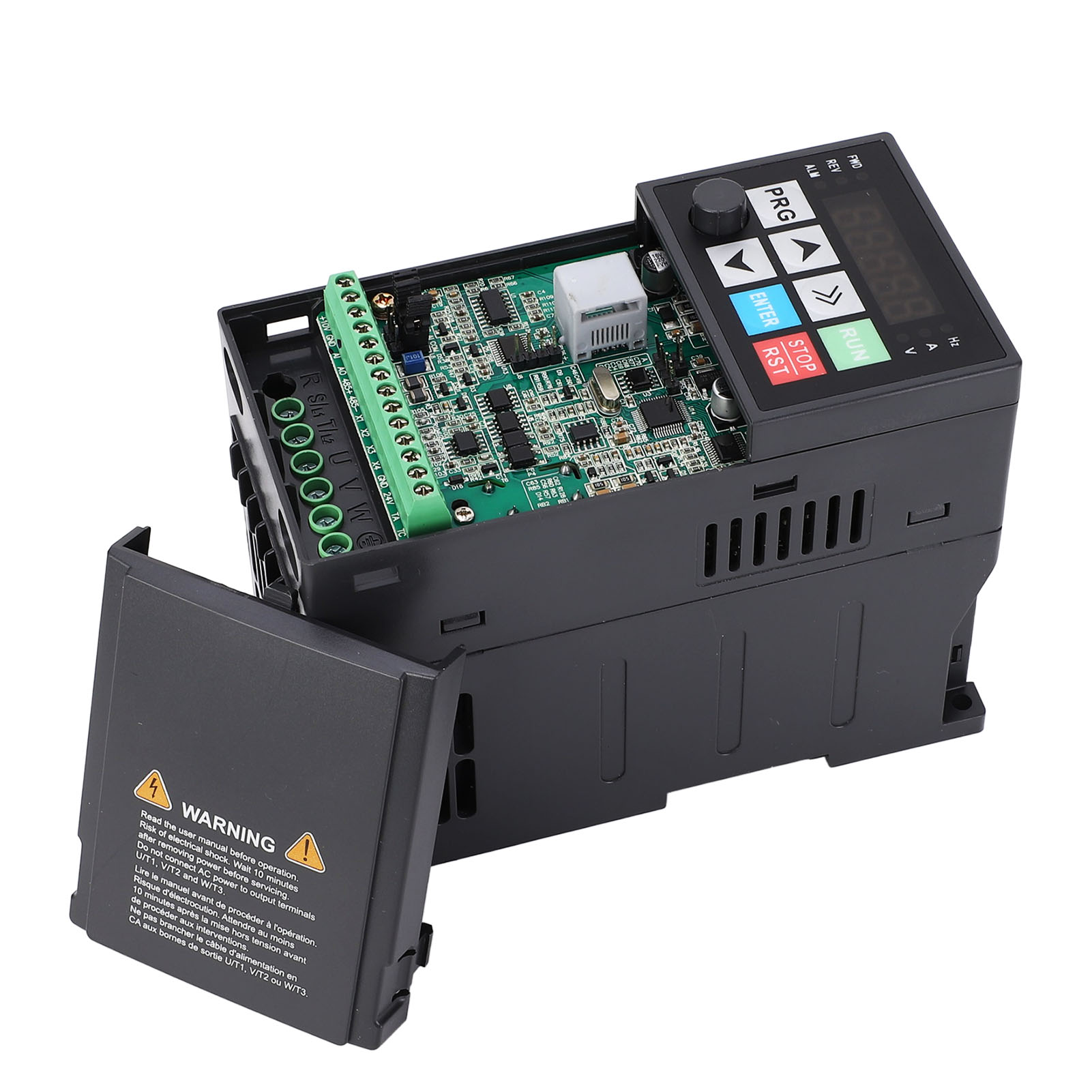 VFD Inverter Converter Extra Large Heat Sink Good Heat Dissipation 2.2KW Frequency Inverter 1PH 220V To 3PH 10A 220V Humanised Keyboard for CNC Machine Tools. 