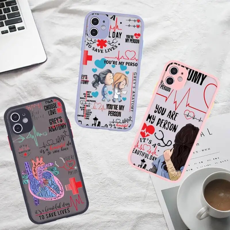Greys Anatomy You are my person Phone Case For iPhone 13 12 11 14 Mini Pro XS Max Plus transparent Gray Back Cover