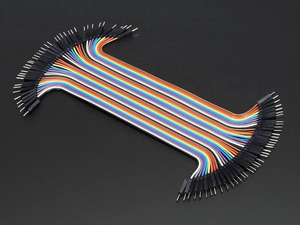 M-M 40Pcs Set Jumper Wires MALE To MALE Ribbon Set Connecting Wire 40Pcs Cables 20cm Breadboard Friendly Arduino Raspberry PI Electronics Projects Prototyping Cables. 