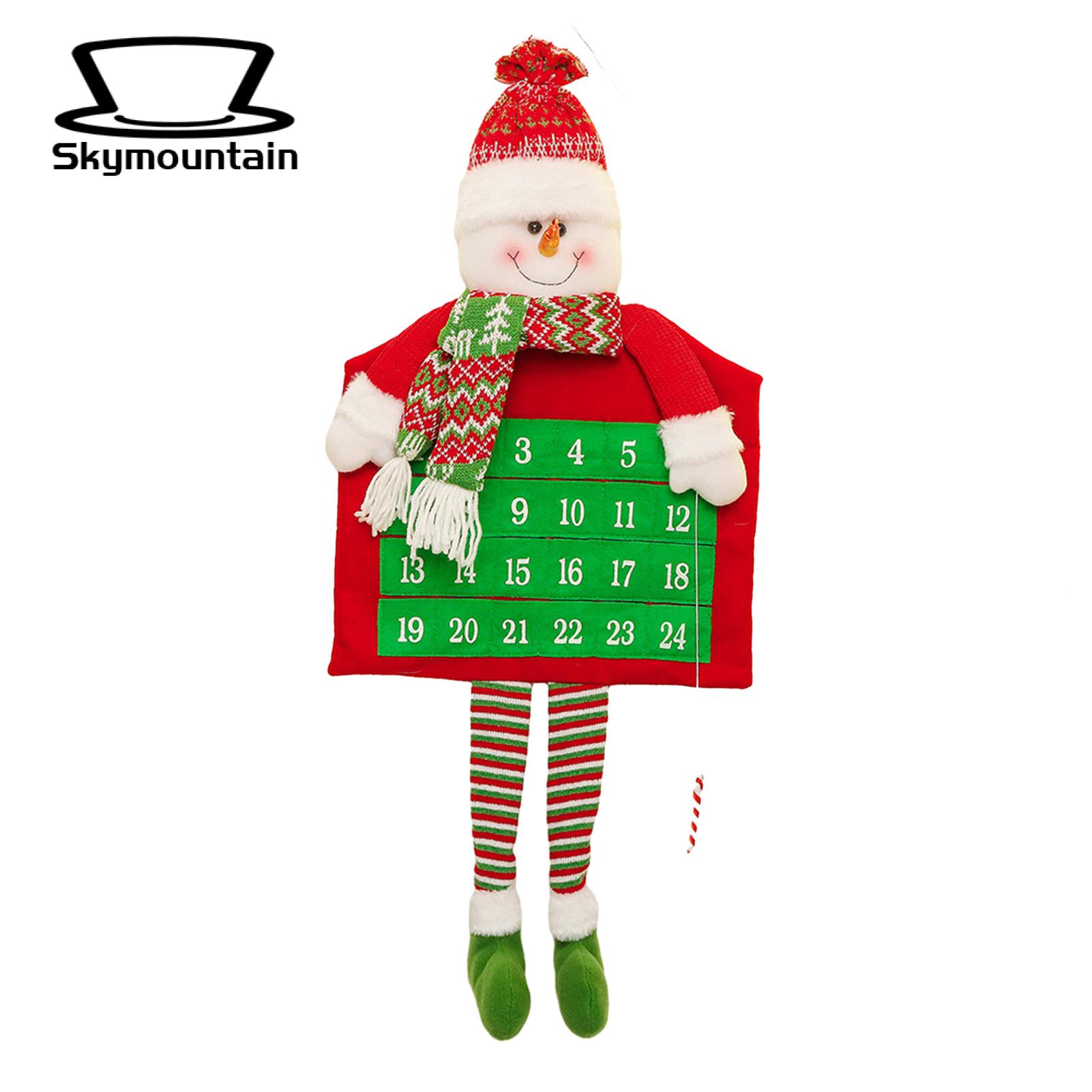 Christmas Countdown Calendar Christmas Calendar 24 Day Advent Red White Santa Snowman Non-woven Xmas Countdown Decoration Unique Christmas Countdown Calendar. 