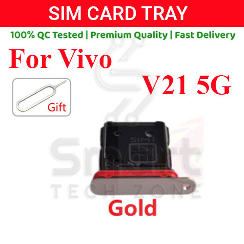Vivo V21 V21s 5G Sim Tray Micro SD Card Slot with Sim Ejector Pin Replacement Part. 
