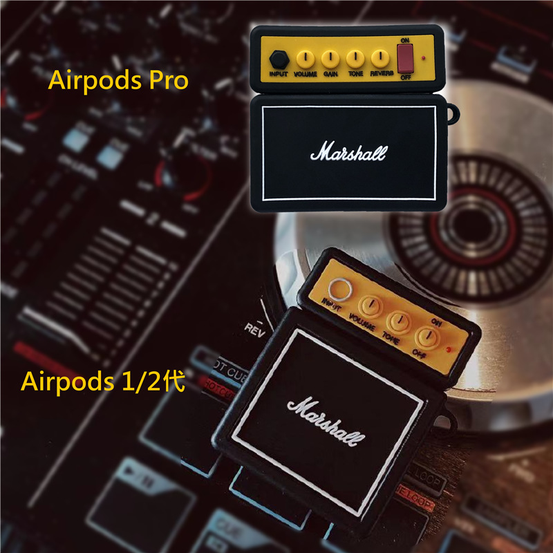 Marshall Retro Speaker airpods pro Protective Shell 1/2/3 Applicable for Apple Bluetooth Earphone Cover Silicone. 