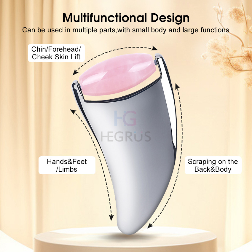 HEGRUS 2-in-1 Gua Sha Board Jade Roller Zinc Alloy Gua Sha Design Face Roller Gua Sha Set Facial Scraping Board Traditional Facial Face Massager Tools Anti Wrinkles For Chin Forehead Cheek Hands Feet Limbs. 