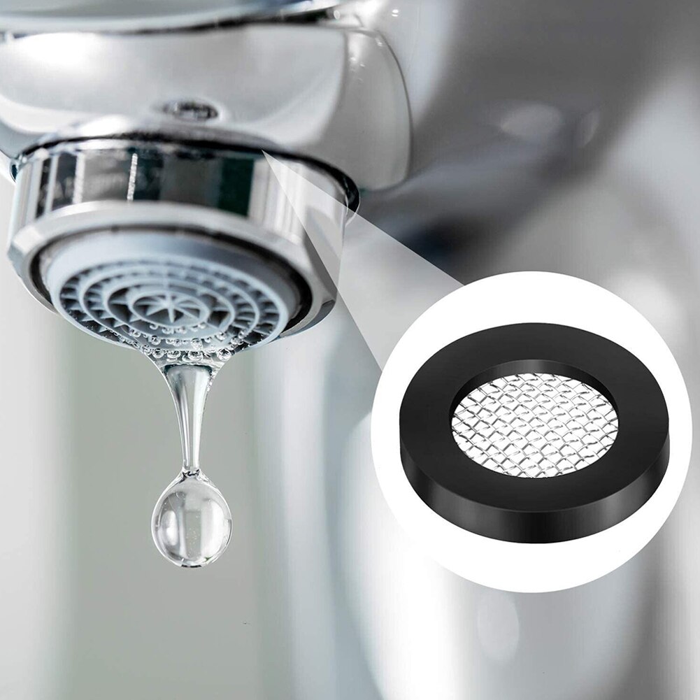 20pcs Rubber Gasket Hose Washer Seal O Ring Flat Gasket Filter Net For Shower Head Fit For 1/2 Inch Garden Hose And Water Faucet. 