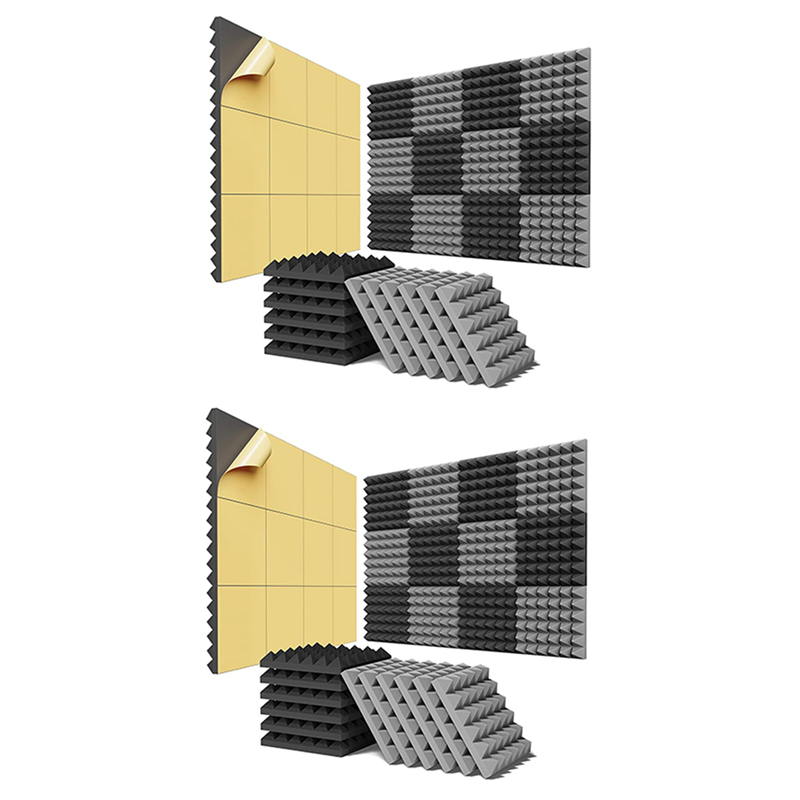 24 Pack Self-Adhesive Sound Proof Foam Panels 2 X 12 X 12 Inch Acoustic Panels