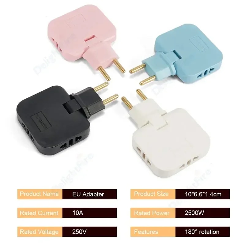 3 in 1 EU Power Socket Plug Adapter Foldable US To EU Travel Aadapters Power Converter KR Plug Electrical Socket AC Outlet. 