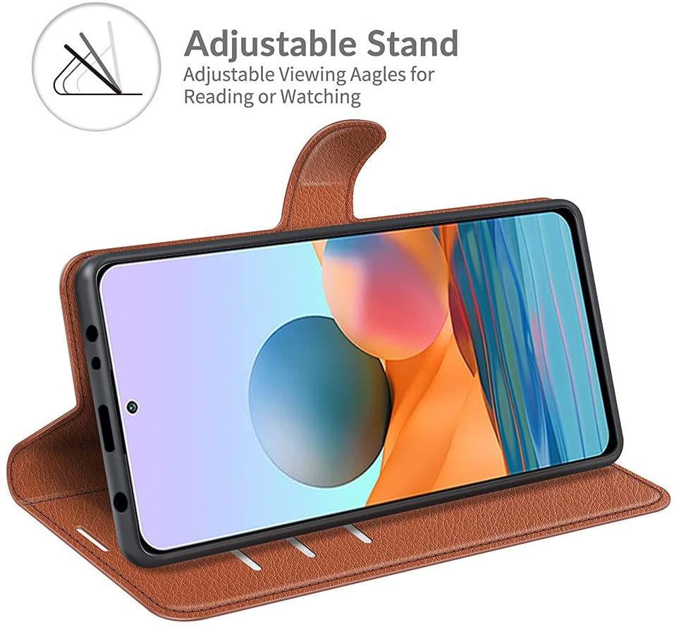 Redmi Note 10 Pro case,Note 10 Pro Max, with Card Holder PU Leather [TPU Shell][Kickstand][Card Slots] Magnetic Folio Cover for Xiaomi Redmi Note 10 Pro/Note 10 Pro Max Phone Case. 