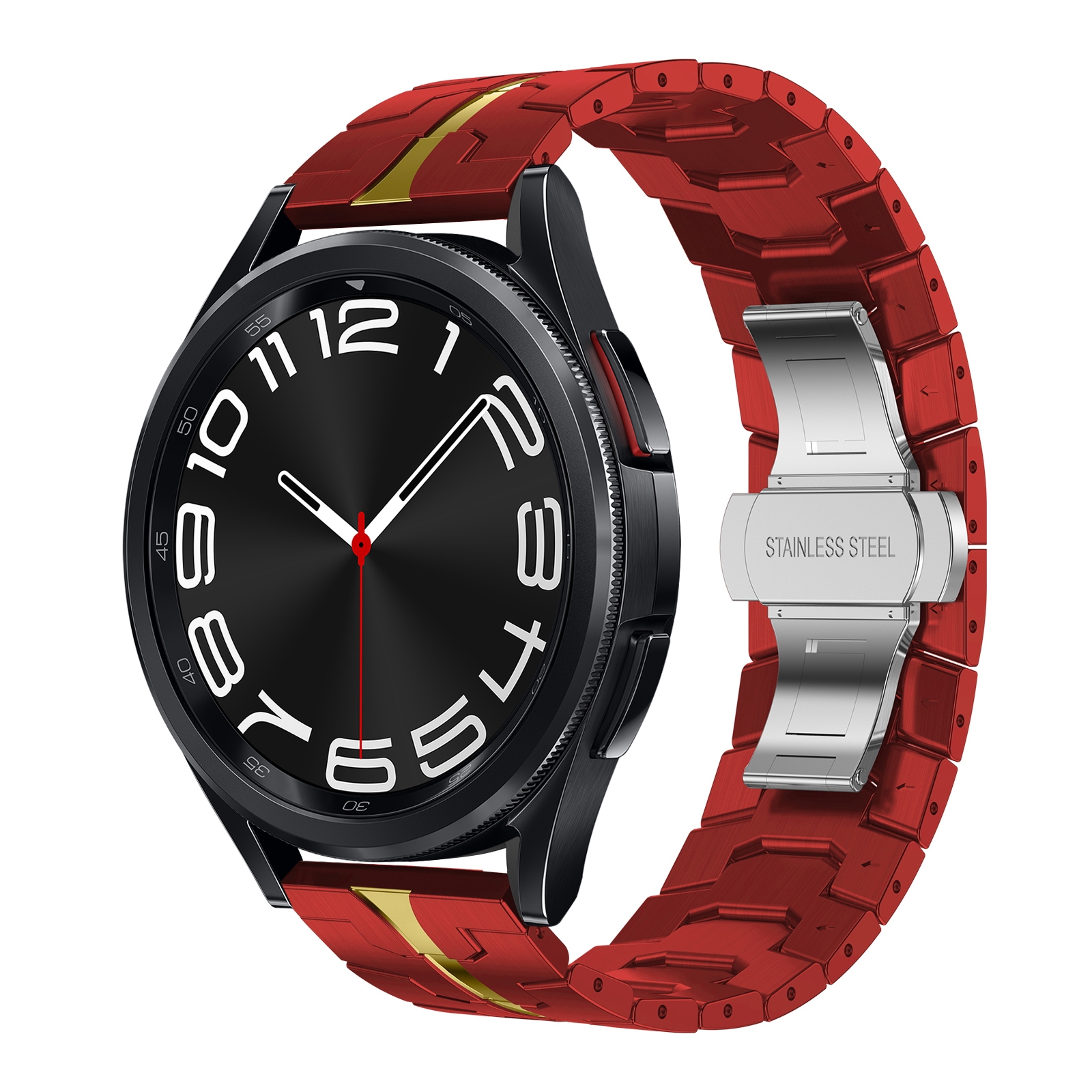 (New) Stainless Steel Metal Watch Band For Samsung Galaxy Watch 6 / 6 Classic