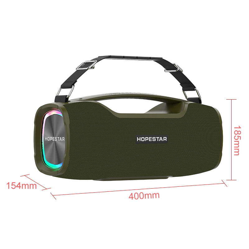 HOPESTAR A6X TWS Portable Outdoor Bluetooth Speaker with Colorful Music Lights, Support Power Bank & Hands-free Call & U Disk & TF Card & 3.5mm AUX. 