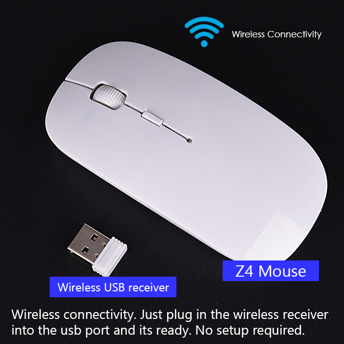 Wireless Mouse Z4 Like Apple Mouse Supports Windows Android iOS Can be used for laptop desktop mini pc android tv 2.4 GHz wireless mouse dpi mouse. 