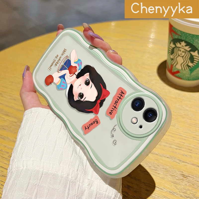 Chenyyka For OPPO A57 2016 OPPO A39 Case Cartoon Snow White New Design Colorful Lovely Wave Border Soft Clear Shockproof Phone Cases Creative Camera Transparent Casing Simple Gentle Protective Cover. 