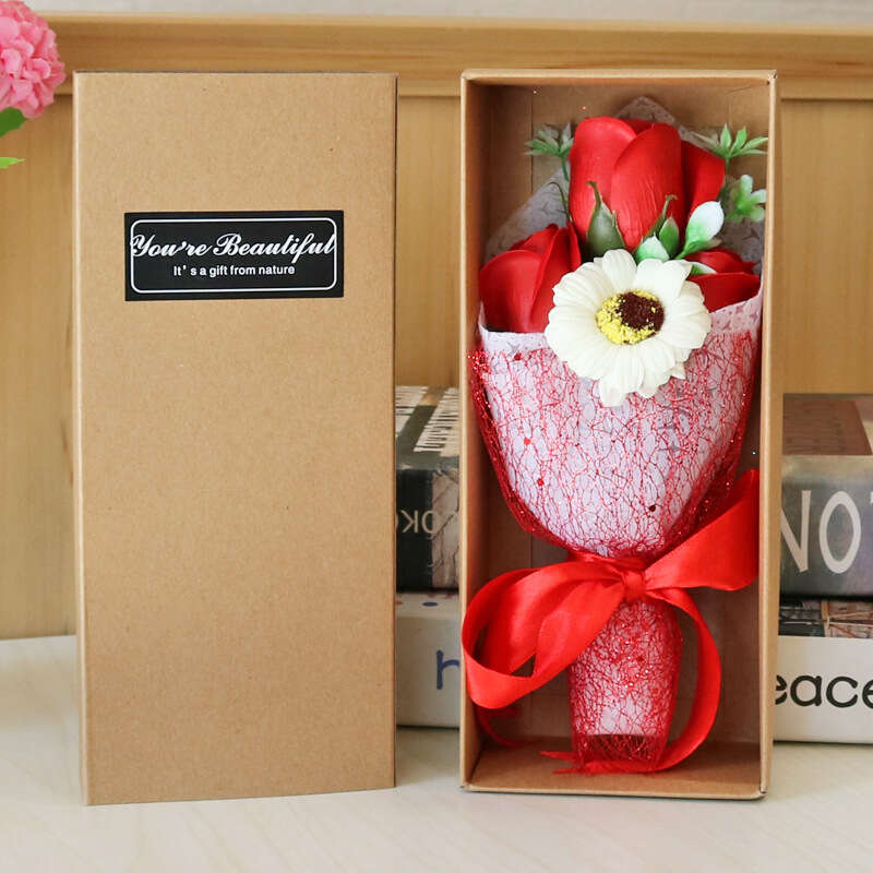 Rose soap box small gift event practical carnation simulation flower bouquet. 