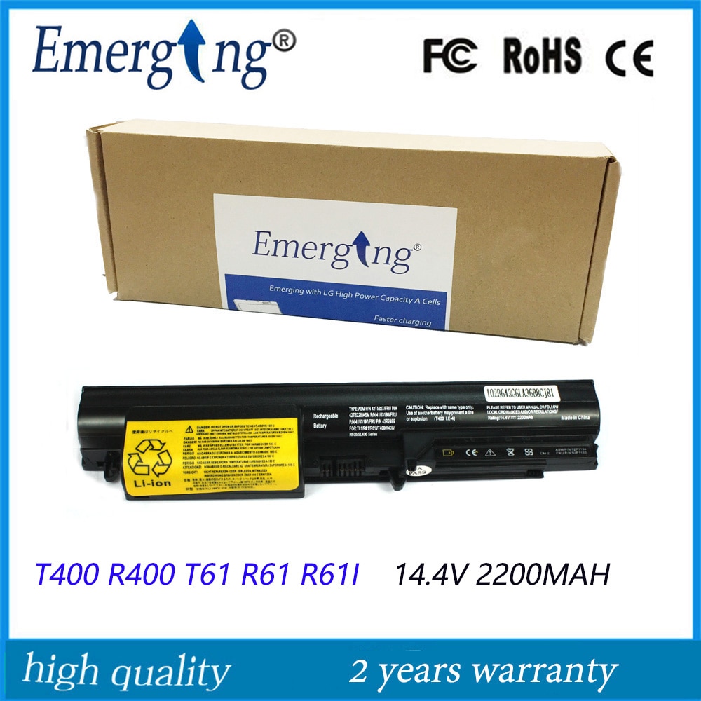 4Cells New Laptop Battery for lenovo IBM Thinkpad T61 R400 R61 R61i T400 41U3197 42T5228
