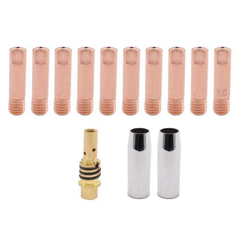 13Pcs 14AK Welding Torch Consumables MIG Torch Gas Nozzle Tip Holder of 15AK MIG MAG Welding Torch. 