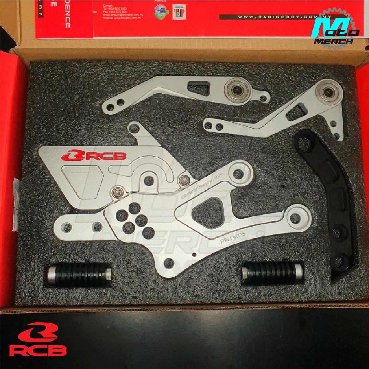 RCB S2 V2 Single Footrest Footpeg NEW for R15V3/MT15 with brake pedal gear shifter SILVER. 