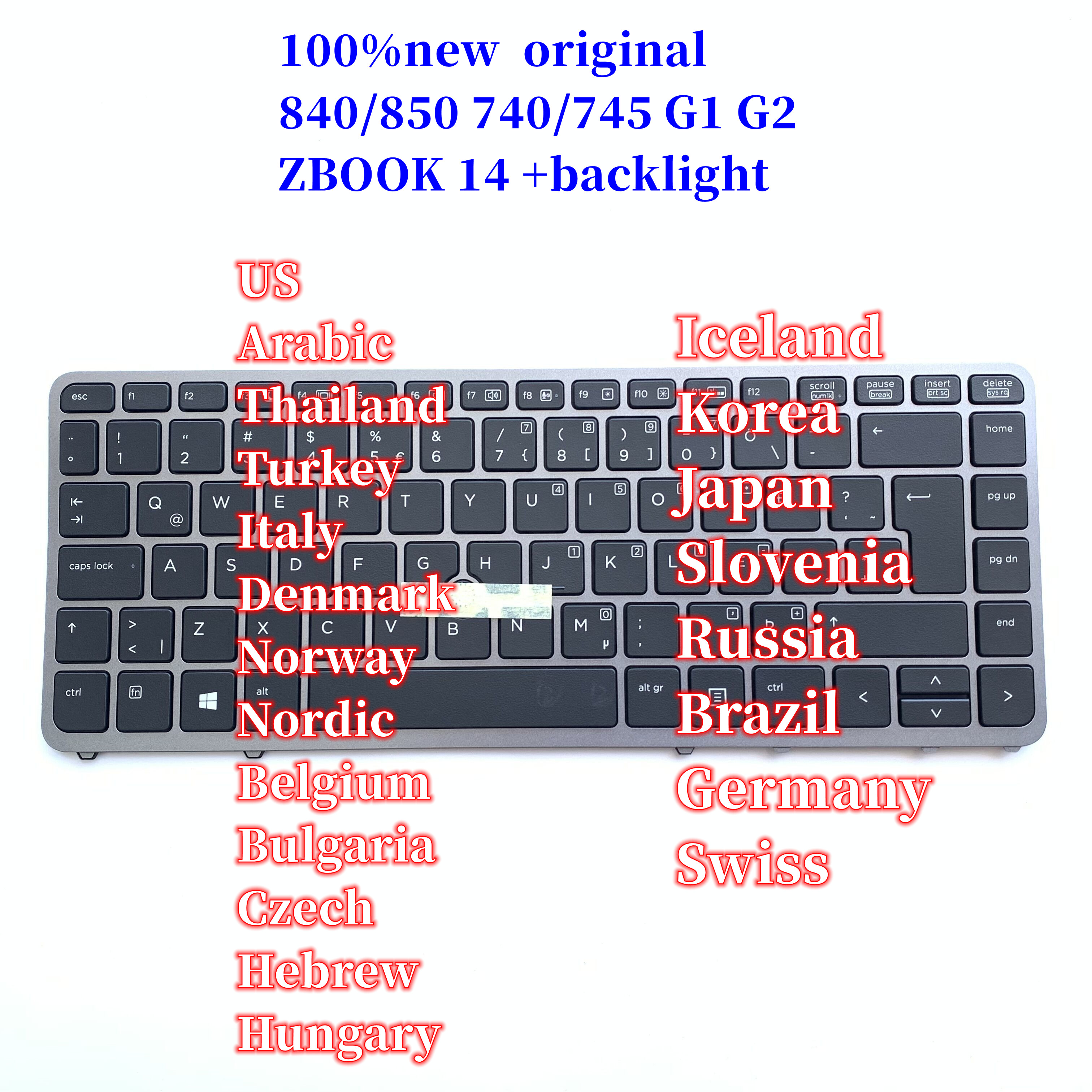 NEW Original Laptop Keyboard For HP EliteBook 840 G1 850 G1 850 G2 840 G2 740 745 G1 G2 ZBook 14 +backlight pointer